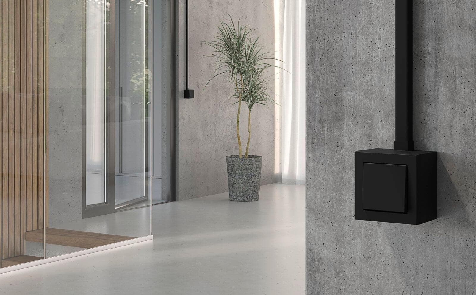 Gira E2 surface-mounted в современном интерьере